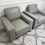 Thumbnail: 2 Grey Leather Arm Chair Sofas - R7715