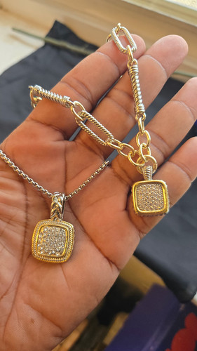 ネックレス・チョーカー Numbering Square Concho Link Necklace #8780 SA5B0013 The Sak Two-Tone Concho Charm Necklace , Denim/Silver NWT | eBay