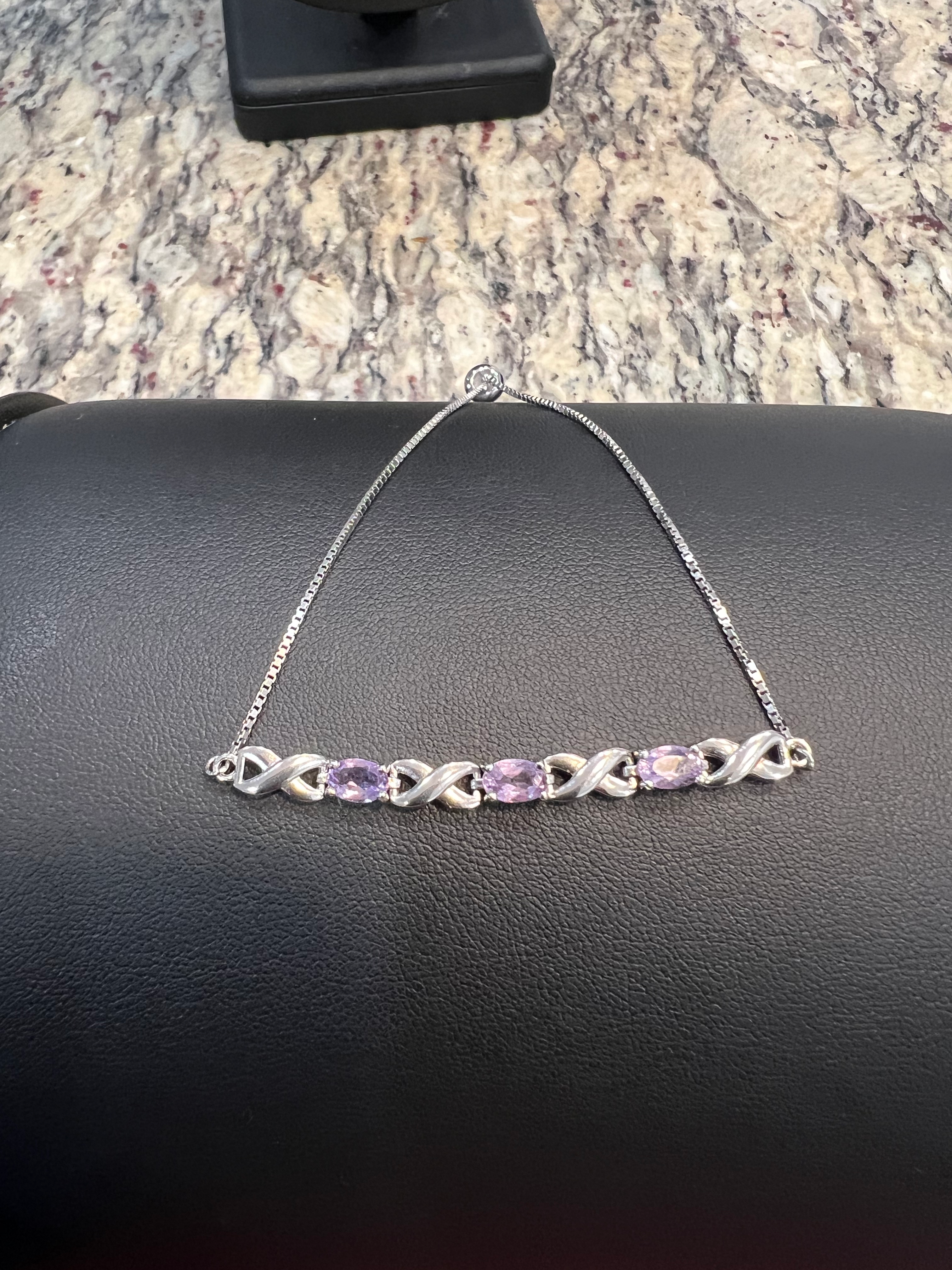 7.5 Silver Amethyst Bracelet