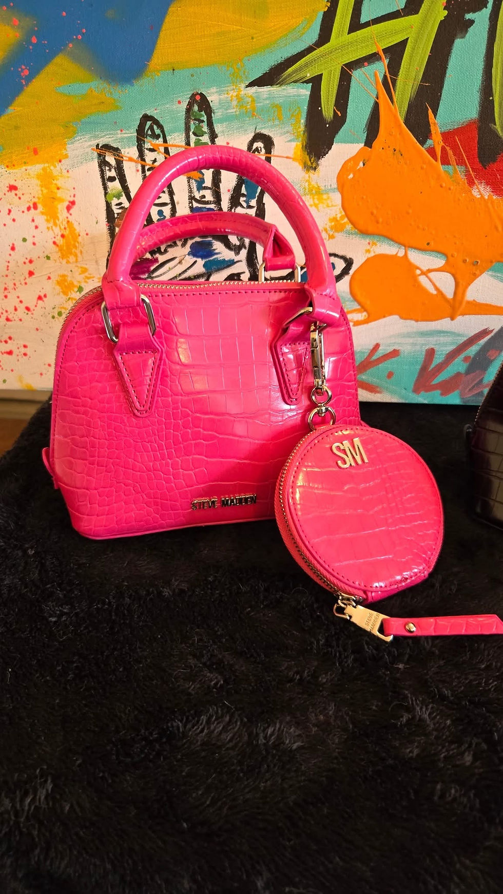 Miniatura: Small Mini Purse with Round Wristlet – Croc Embossed Crossbody & Handbag Set