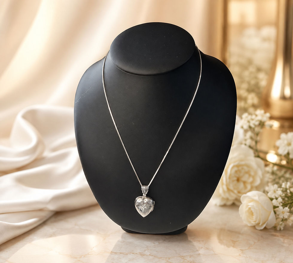 Thumbnail: 18-Inch Sterling Silver Sparkling Heart Pendant Necklace
