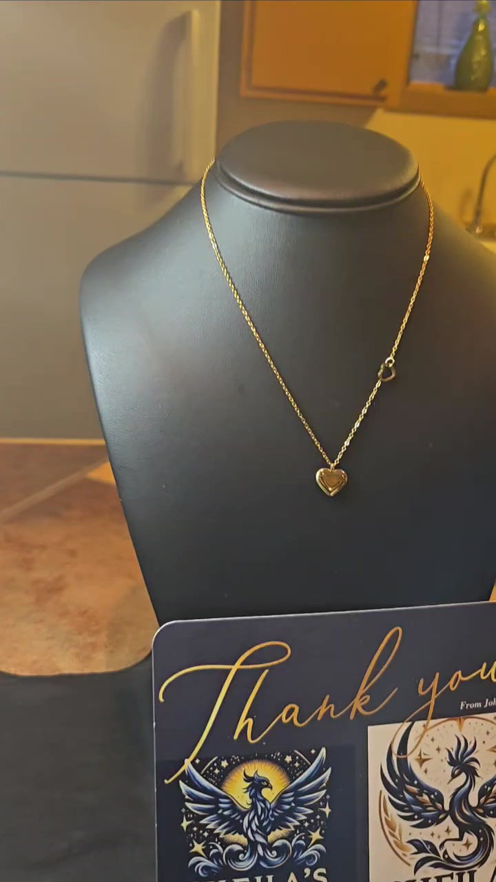 Miniatura: Gold Double Heart Pendant Necklace – 2 Hearts in 1 Design