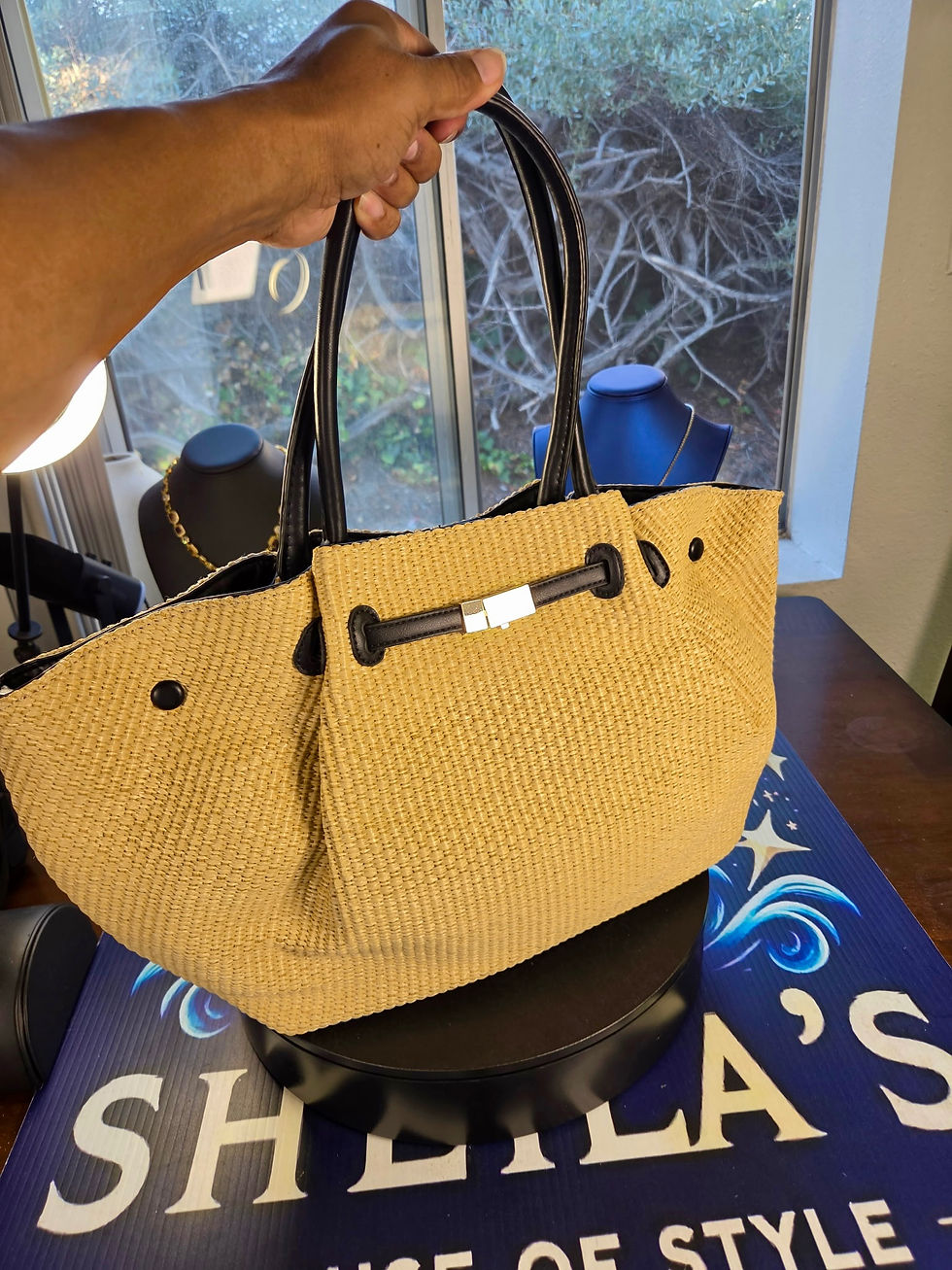 Thumbnail: Sheila's Woven Straw Tote