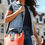 Thumbnail: Large Orange Twist-Lock 2-in-1 Satchel & Crossbody Bag – Multi-Wear Fashion Tote
