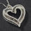Thumbnail: 18” Sterling Silver Black & White Diamond Heart Necklace – Dual-Tone Love Pendan