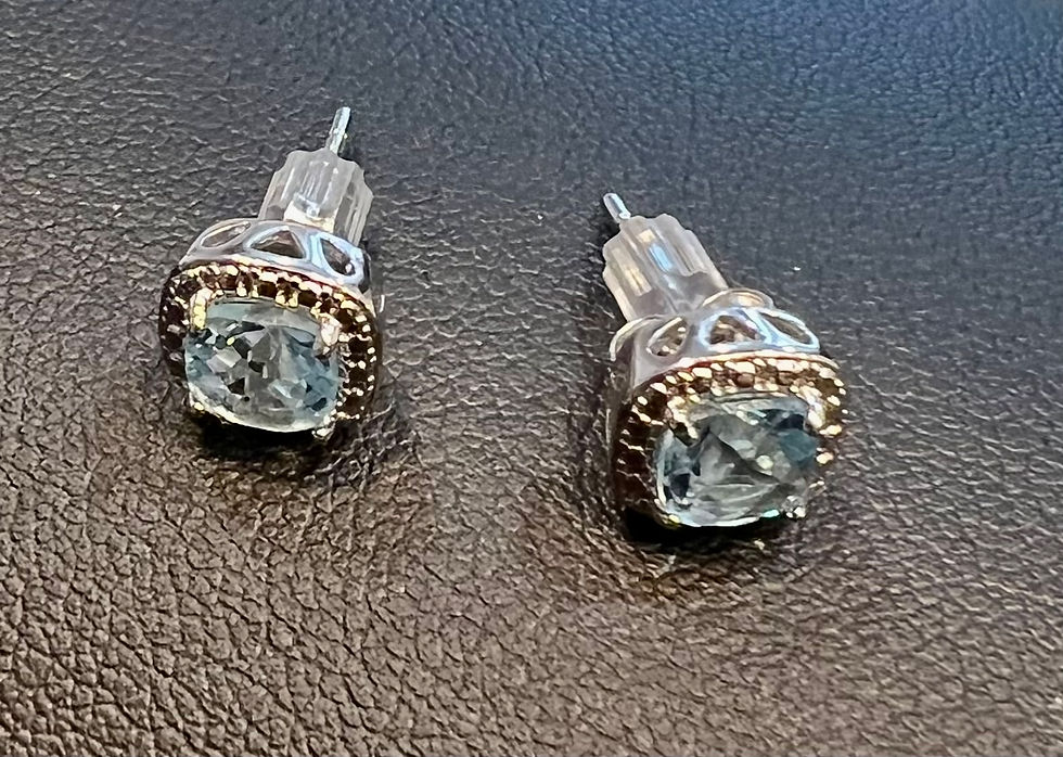 Miniatura: 18' Sterling Silver Blue Topaz (3-1/10ct.tw) W/Blue Topaz Earrings