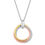 Thumbnail: 18” Tri-Color Circle Pendant Necklace – Diamond Accent Design