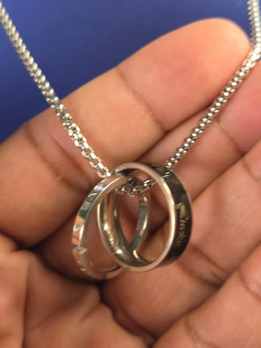 Sheila's Titanium Double Ring Pendant Necklace | Sheilabyjohn