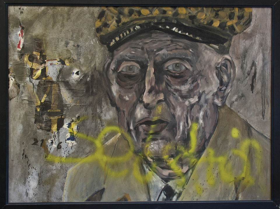 Herbert Weitemeier - DER ALTE IRE
Öl mit Collage auf Hartfaser (1986)