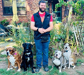 Max Machon and his dogs