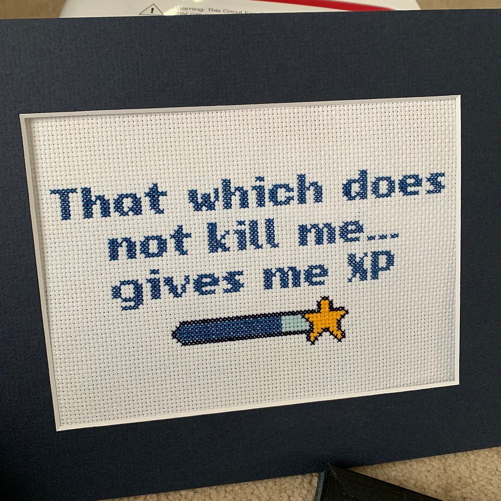 Experience points cross stitch