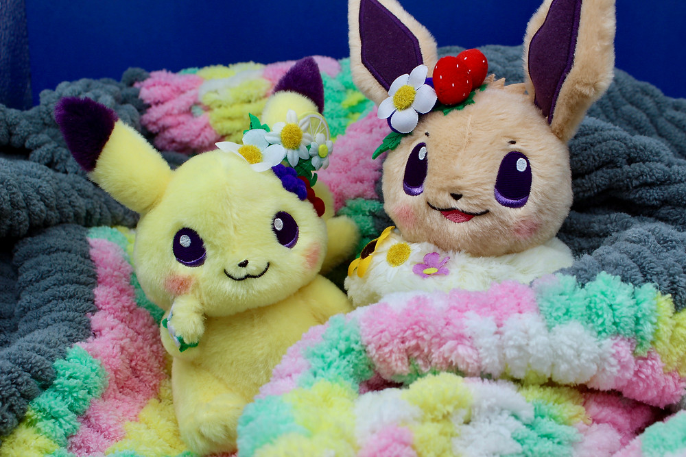 Easter Garden Party Pikachu and Eevee Plush Pokemon Center