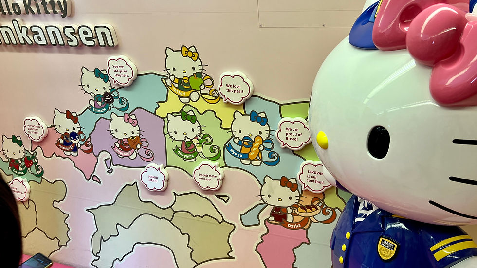 Hello Kitty shinkansen bullet train themed regions