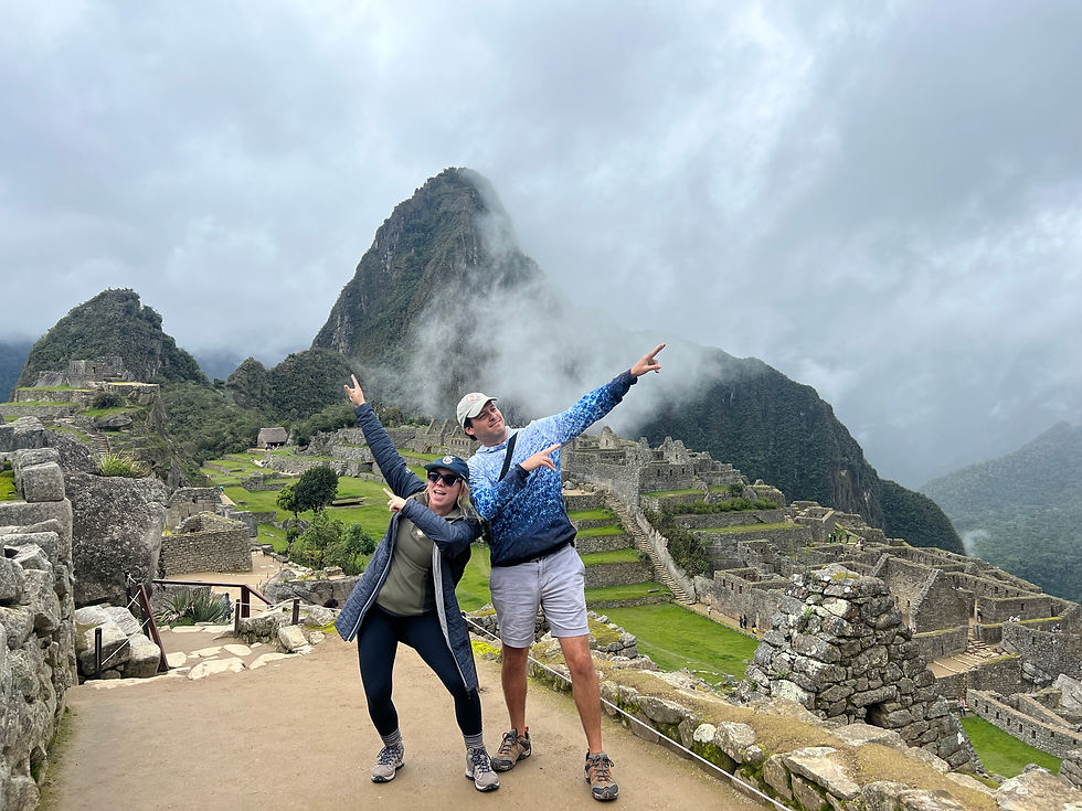 Husband and I posing in Machu Picchu