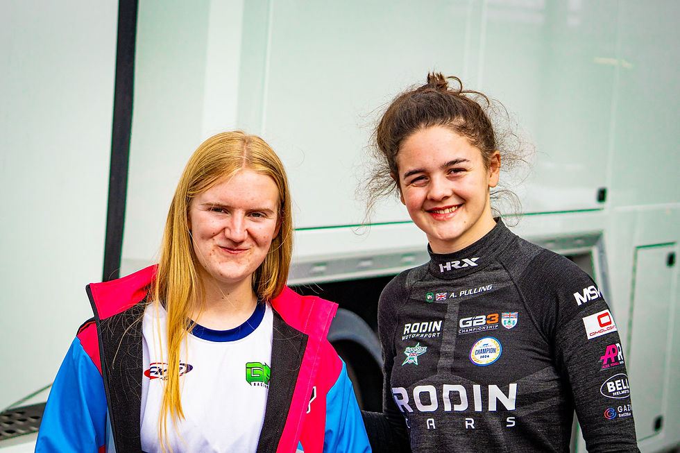 Kate Broadbent with Abbi Pulling at Silverstone for GB3