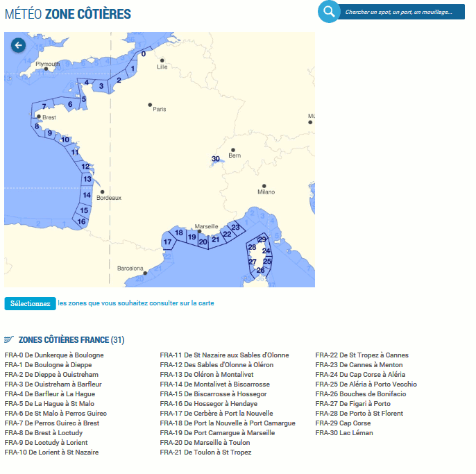 Meteo Marine depuis Chantier Nautique du Nord