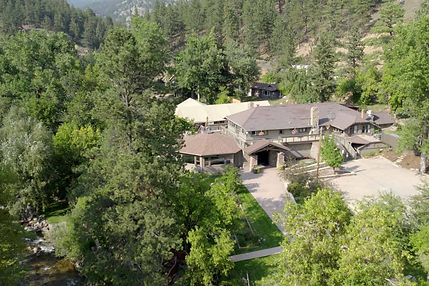 Drone shot of venue at Boulder Creek by Wedgewood Weddings