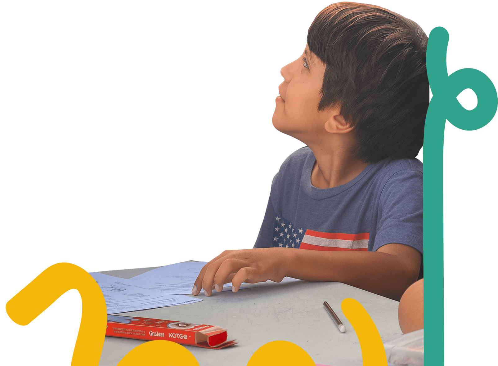 child studying