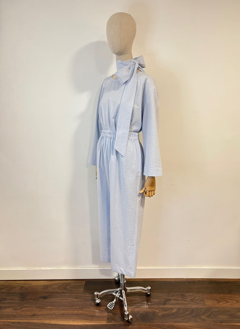 Miniatura: Conjunto pantalón seersucker azul