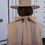 Miniatura: Vestido oversize con sobrevestido y lazada en algodón  rústico de cuadros crema