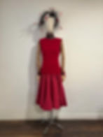 vestido lazo rojo y rosa