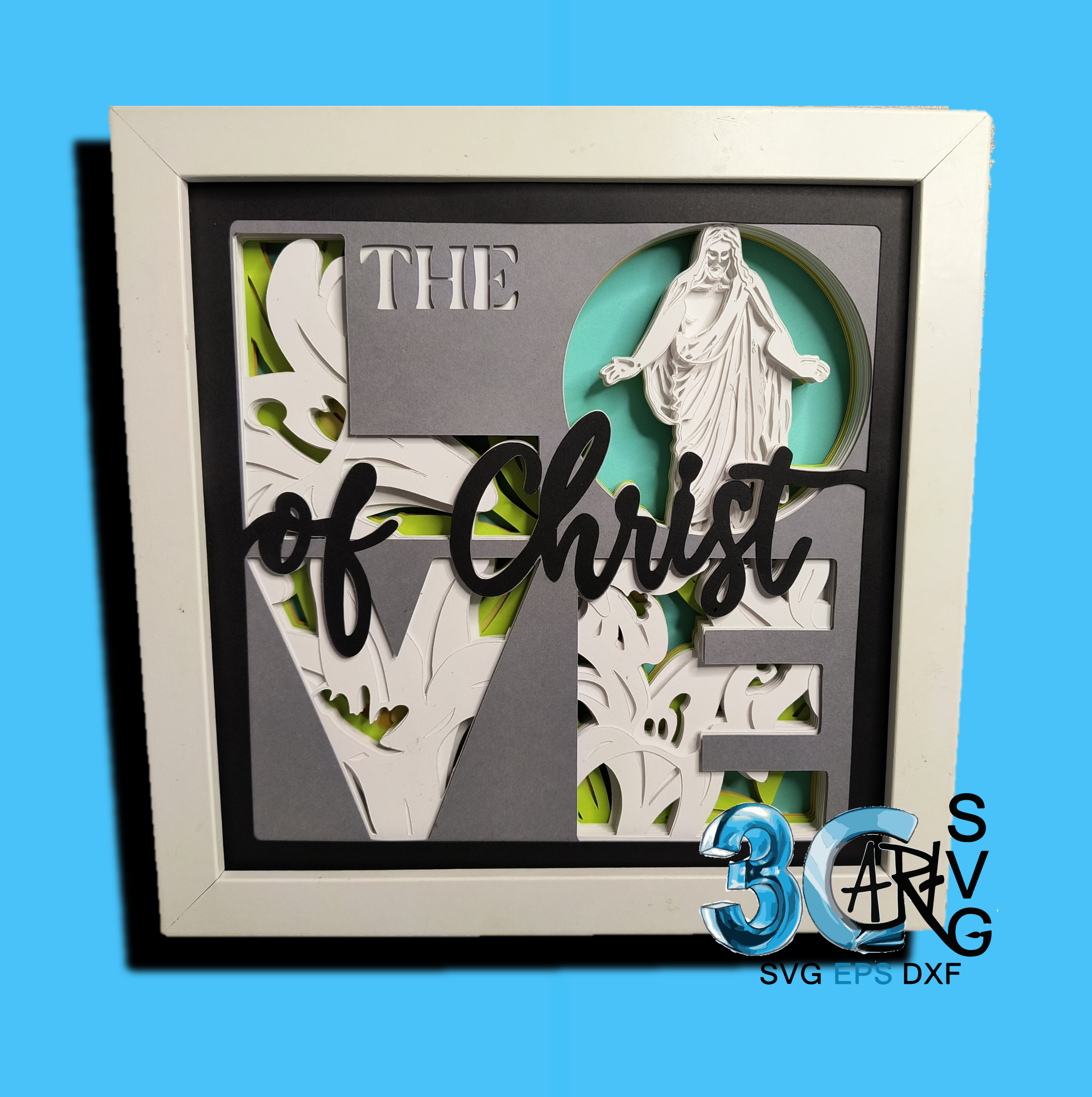 Easter Lily Christus Love of Christ 3D Shadow Box