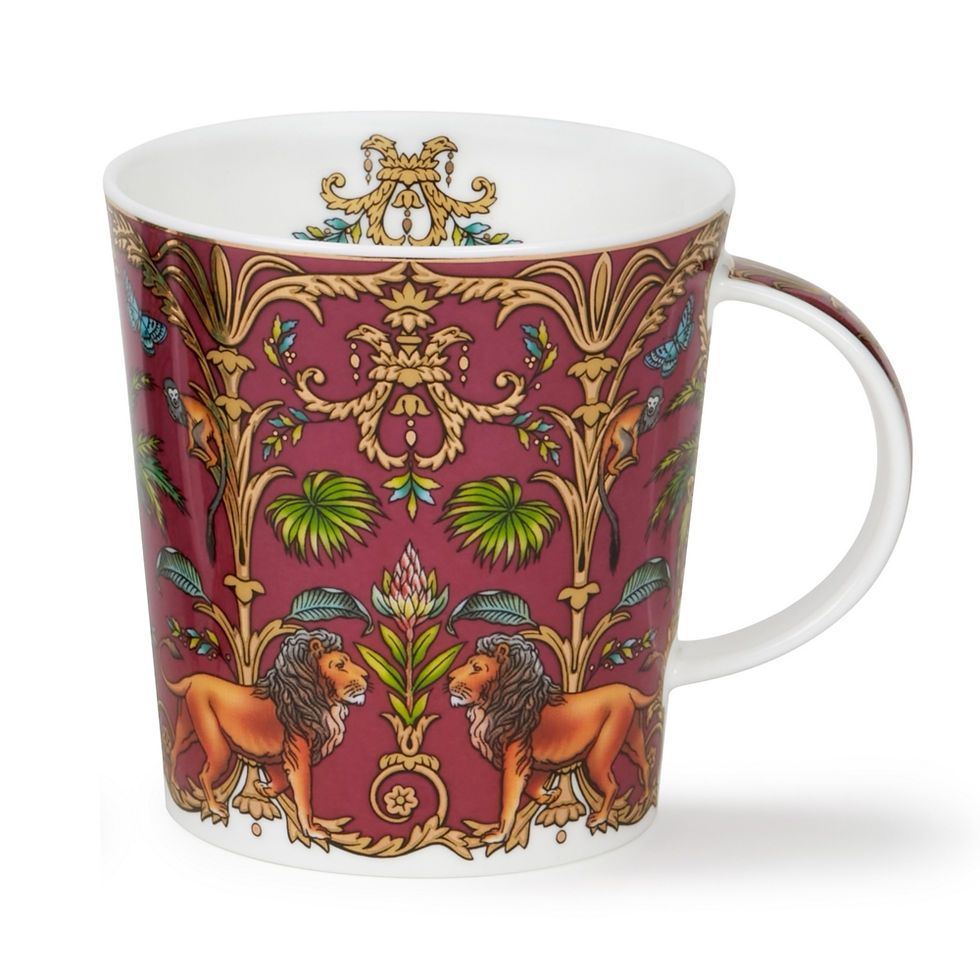 taza Dunoon Malabar Lion fine bone china oro 22 quilates 320 ml
