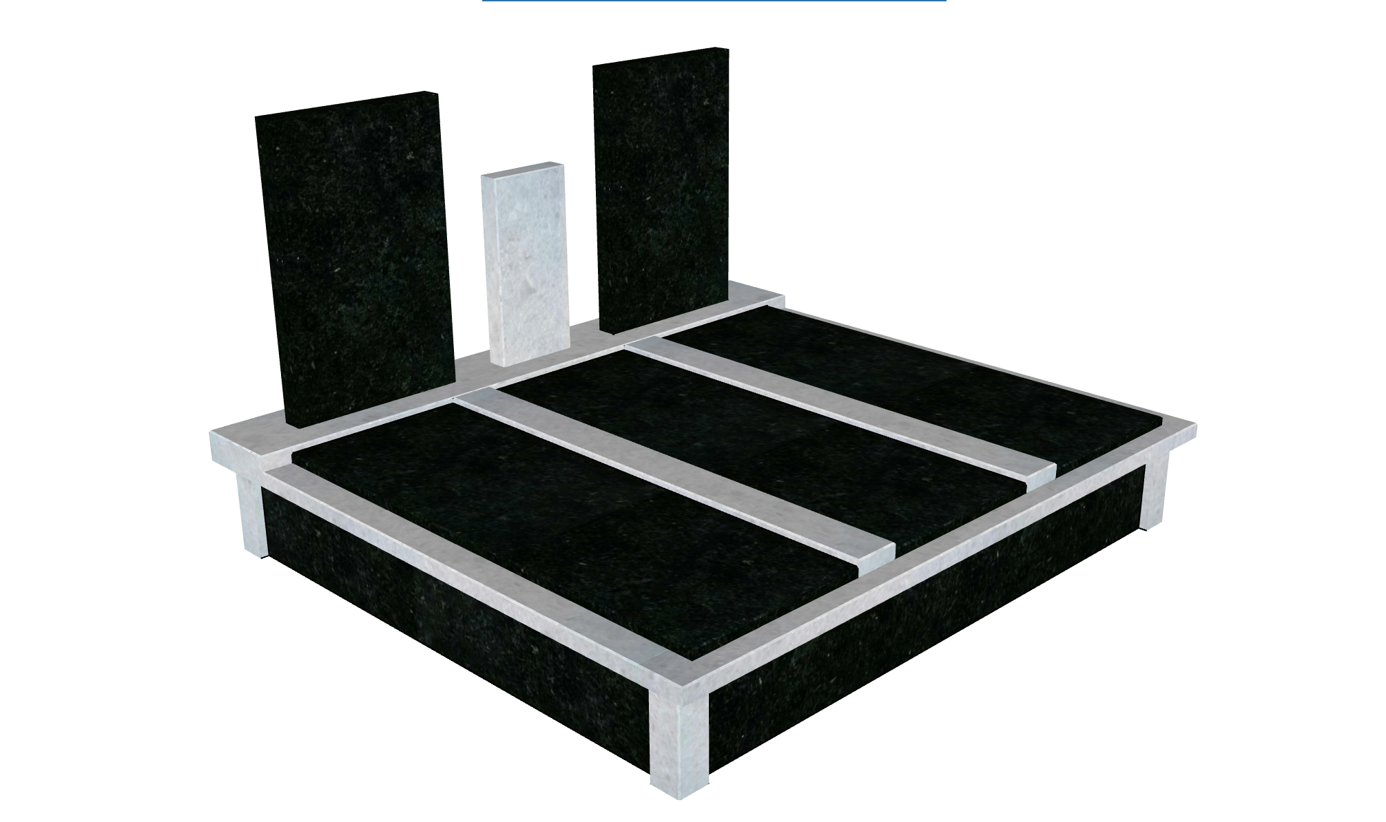 Памʼятник подвійний 210х230см з габро Буки, мармуру NAXOS