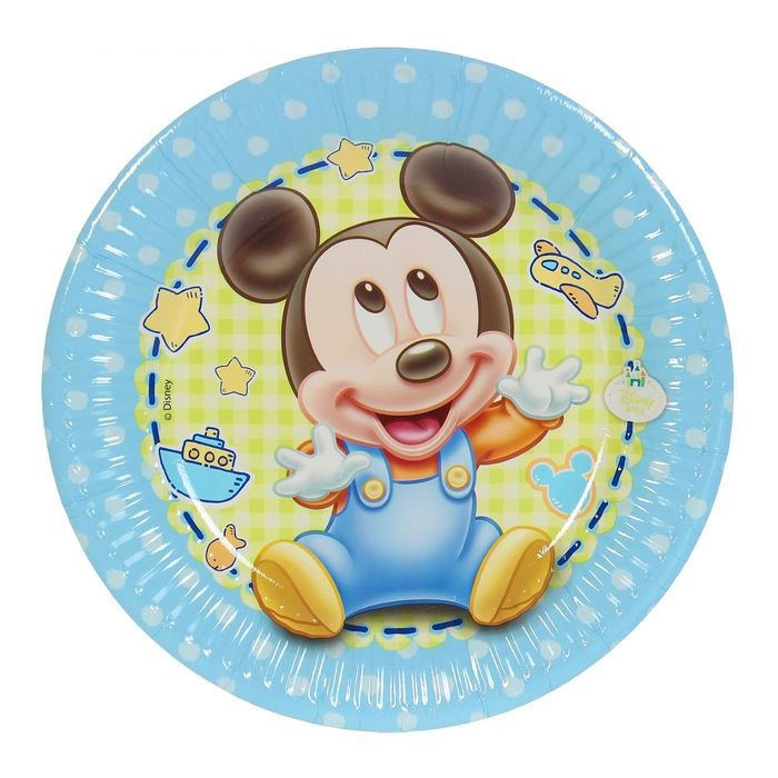 Миниатюра: Тарелки бумажные "Малыш Микки" 20 см (набор 8 шт) / Baby Mickey