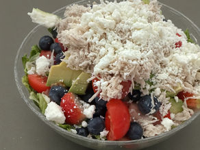 High Protein Power Salad with Kale, Chicken & Fresh Berries