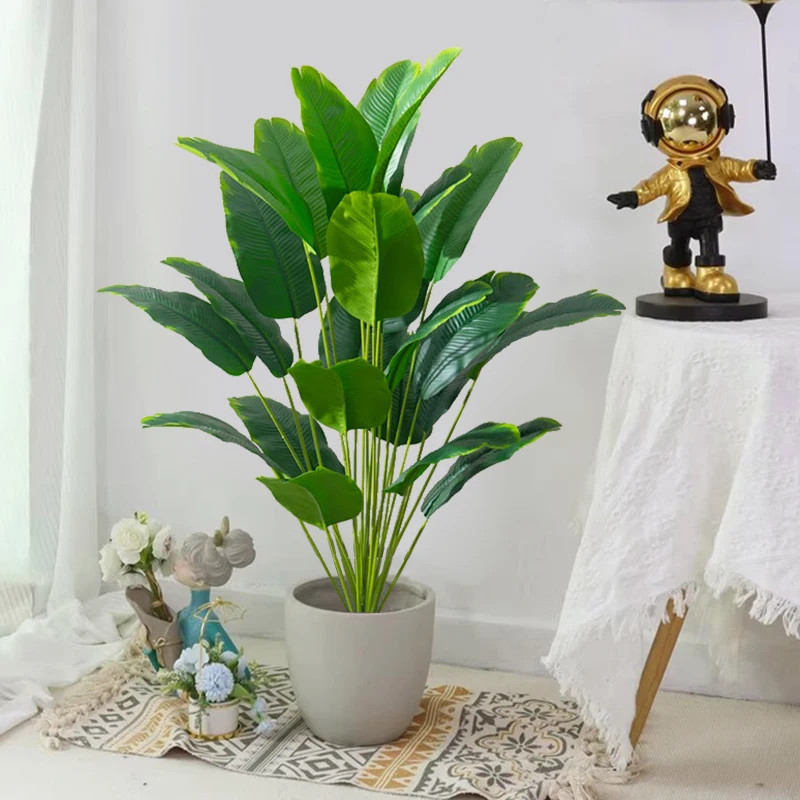 Thumbnail: 1pc Artificial Plants Large Tropical Palm Tree Fake Banana Plants Leaves Real