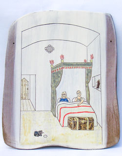 Stoneware Sgraffito Hanging Tile