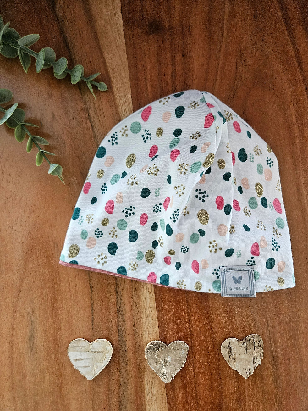 Beanie-mit-bunten-Tupfen-und Glitzer-KU-39-42cm