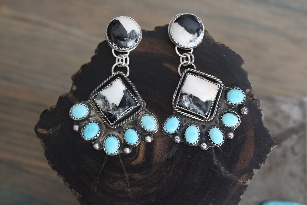 Thumbnail: Zachary Treat Turquoise & White Buffalo Earrings