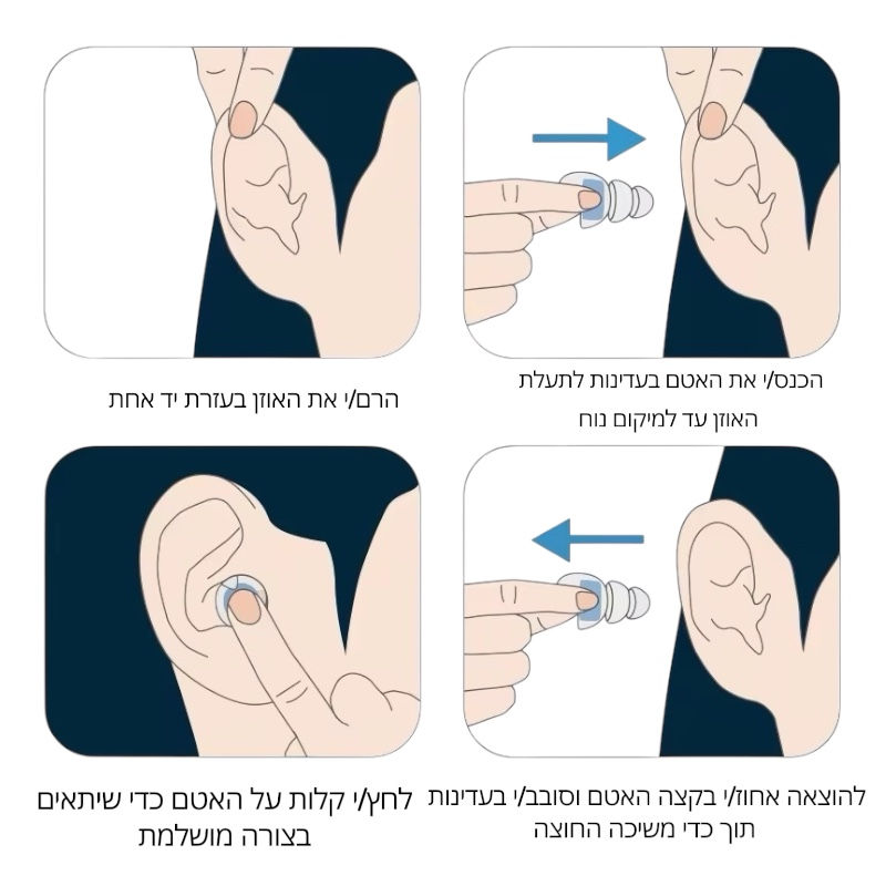 תמונה ממוזערת: אטמי אוזניים למוקיזה והופעות- סינון רעשים מקצועי SilenTone