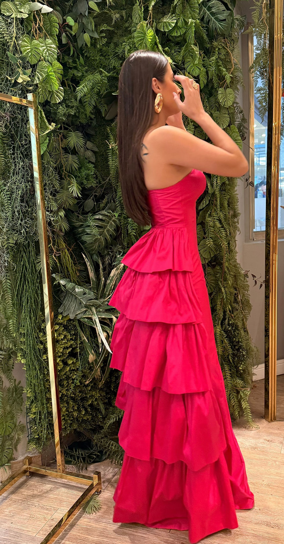 Miniatura: Vestido detalhes babados rosa Arte Sacra