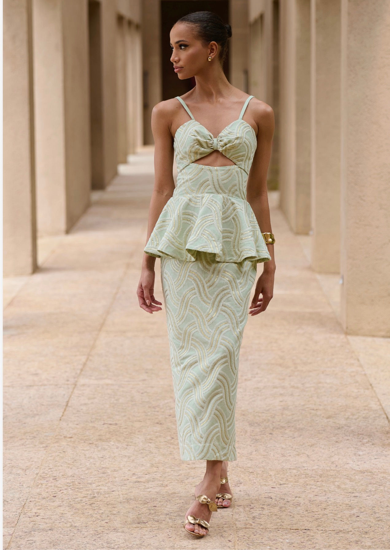 Vestido Amarilis bordado LN Brand