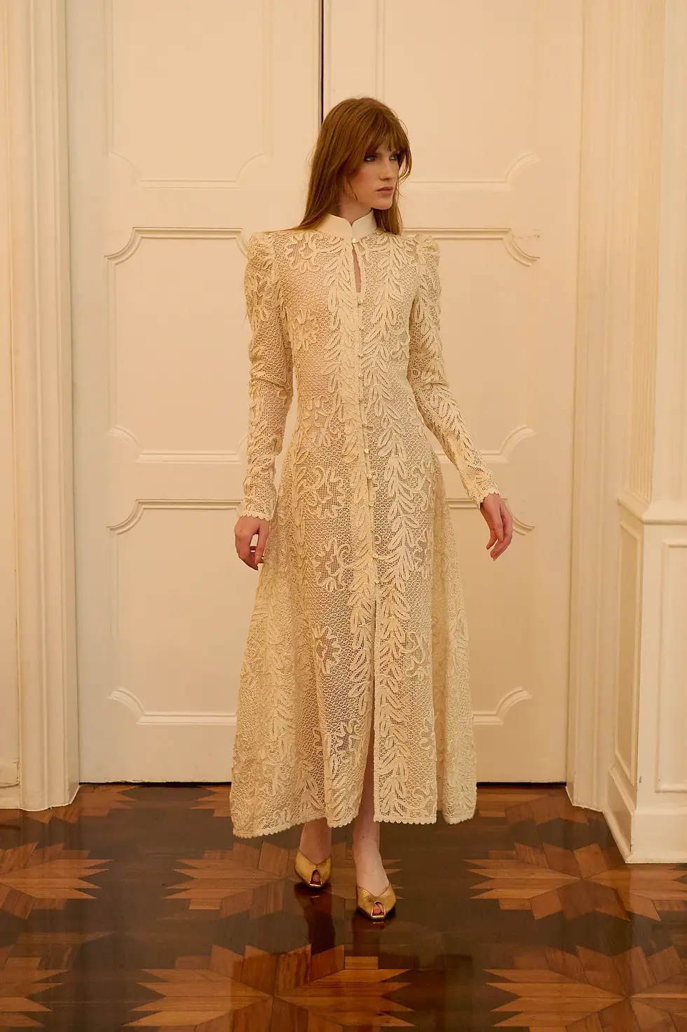 Miniatura: Vestido em renda bordada Charlotte LN Brand  off white