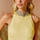 Thumbnail: Vestido longo seda nesgas Agilita amarelo manteiga