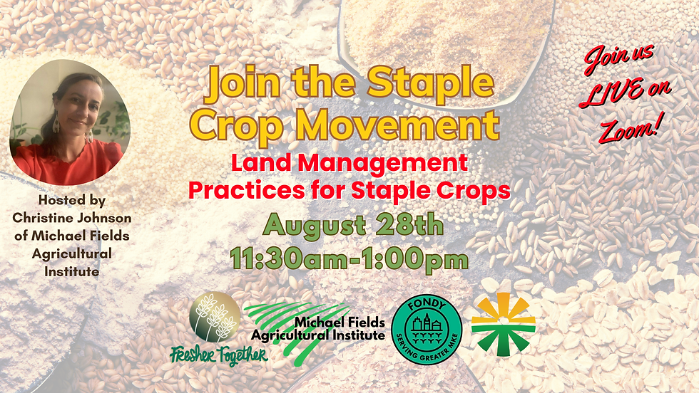 Staple Crops Lunch & Learn: Land Management Practices