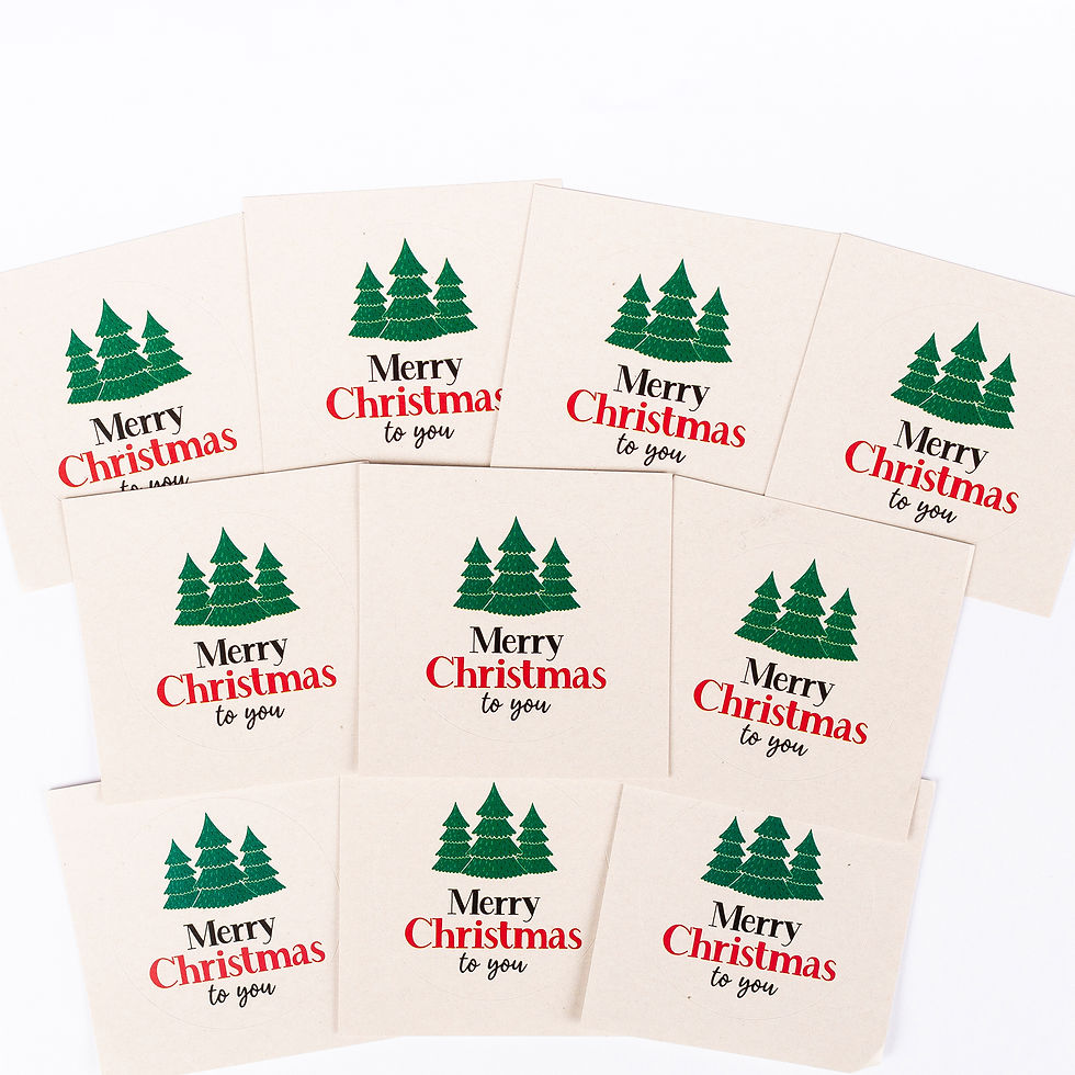 Miniaturbild: 10er-Set Sticker „Weihnachtsbäume Creme“
