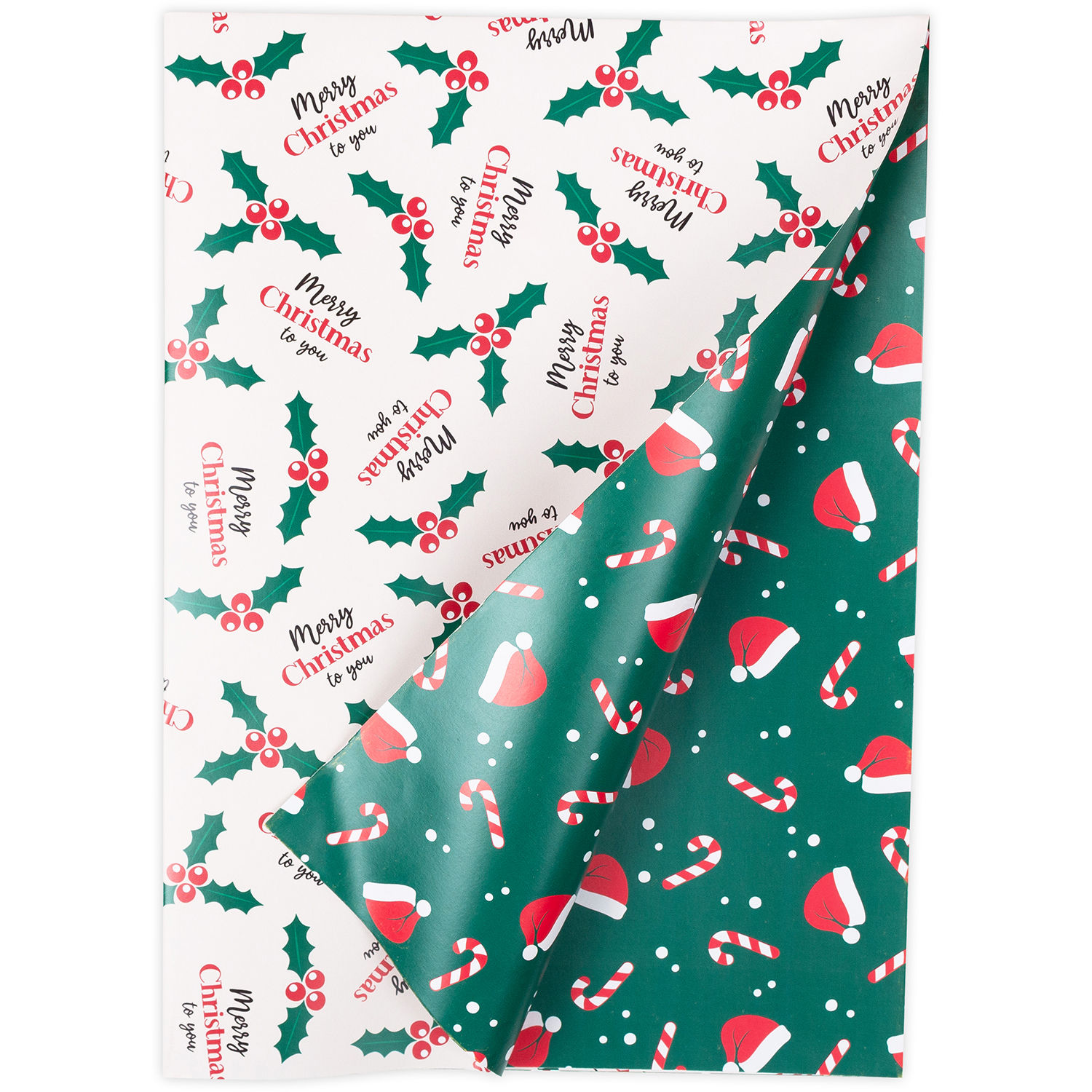Geschenkpapier „Ilex Creme / X-Mas All-over Grün“