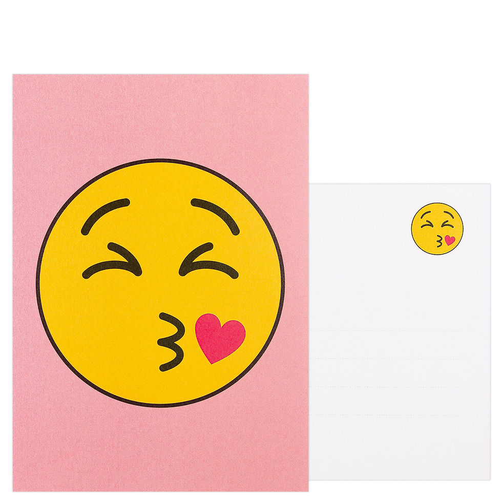 Miniaturbild: Postkarte „Emoji Kiss“, DIN A6, 300 g/m², Vorder-/Rückseite
