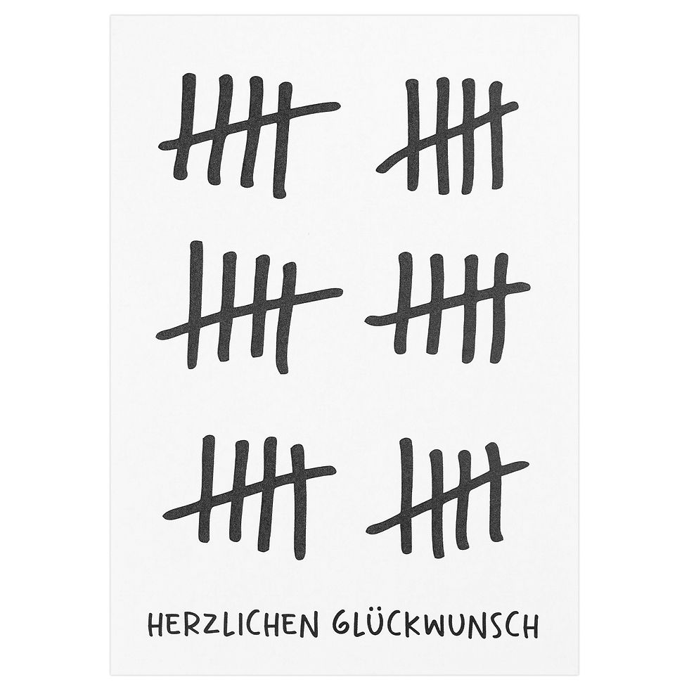 Postkarte „Strichliste 30“