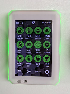 airQ Sense displaying all indoor air quality measurements at once