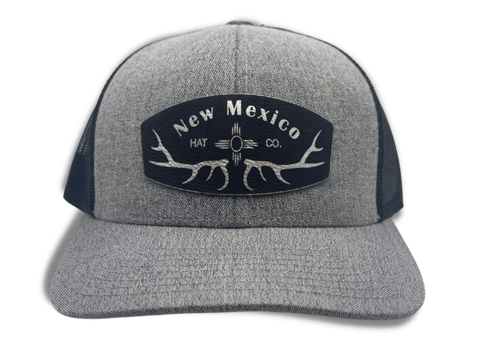 New Mexico Hat Co. Black & Silver Elk Antler Patch Hat
