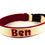 Miniaturbild: Besticktes Hundehalsband, Beige-Bordeaux
