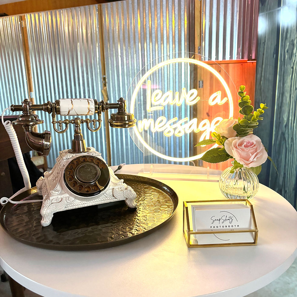 Audio guestbook phone setup at The Red Barn at Bushnell in Bushnell Florida