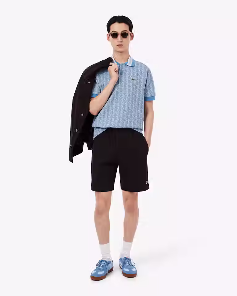 Miniatura: LACOSTE - Polo dal taglio classico in jacquard con monogramma