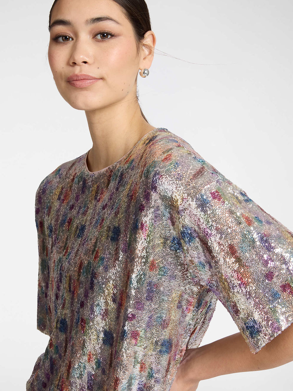 Miniatura: ELENAMIRO' -  Blusa in tulle con paillettes